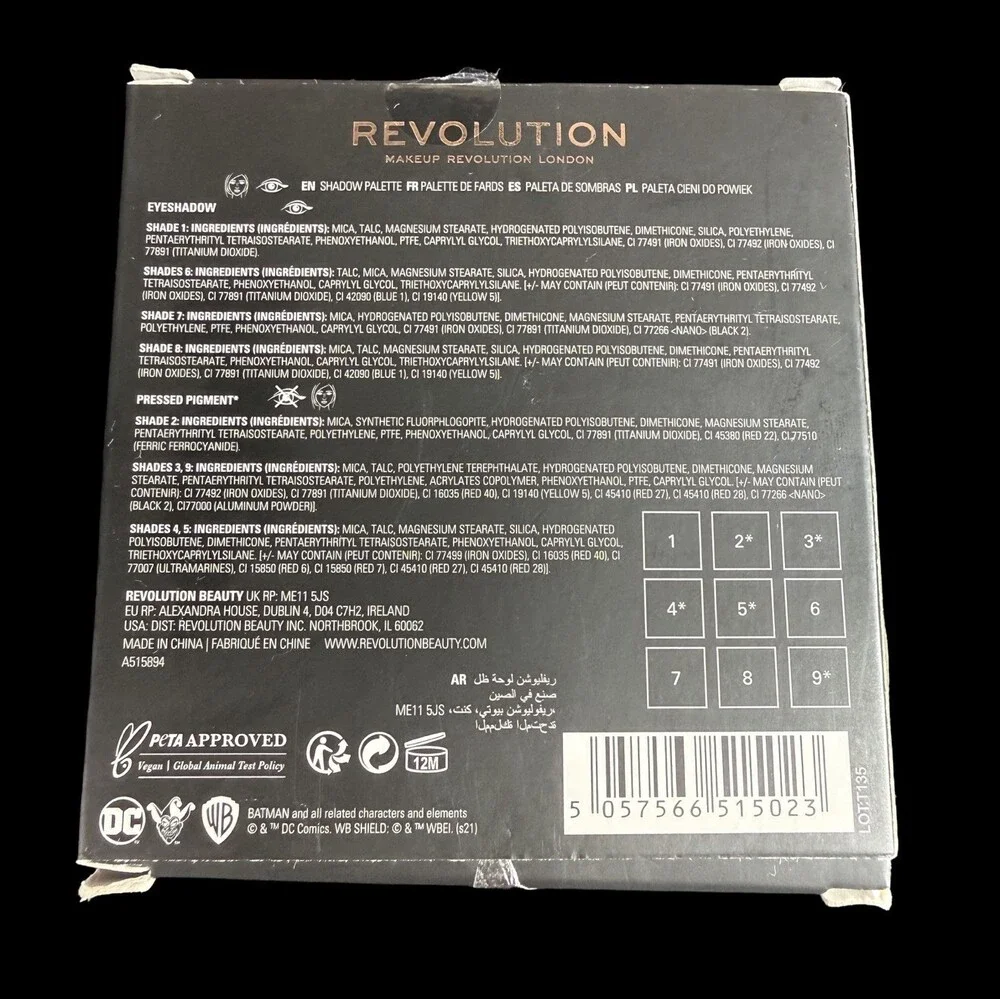 Revolution x DC The Joker Why SoSerious Eyeshadow Palette NEW Discontinued VEGAN